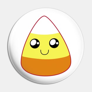 Cute Happy Candy Corn (Bright Green) Pin