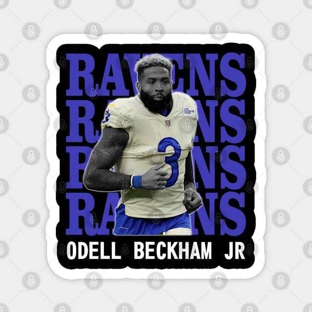 Baltimore Ravens Odell Beckham Jr 3 Magnet by Thejockandnerd