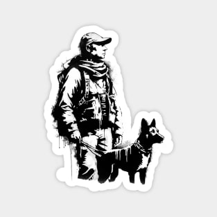 Banksy style hunter Magnet