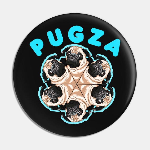 Pugza, It Ain't Pizza. It's PUGZA! Funny Design For Pug Mommy/Daddy/Pug Lover Pin by A -not so store- Store