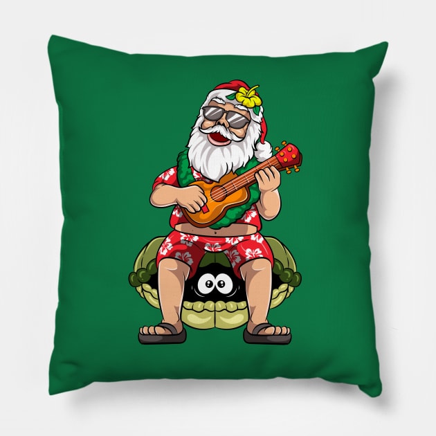 Hawaiian Christmas In July Santa Claus Pillow by E