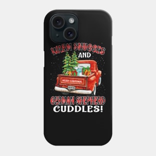 Warm Snuggles And German Shepherd Cuddles Ugly Christmas Sweater Phone Case
