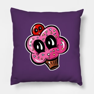 Sweet Cheeks Cherry Cupcake Cartoon Pillow