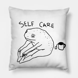 Self Care Frog Funny Frog Lover Pillow