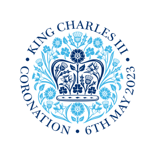 King Charles III Official Coronation Emblem Blue T-Shirt