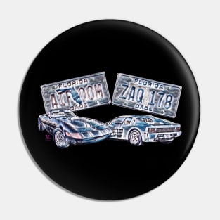 Miami Vice cars and  plates Pin