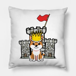 Cute orange dog is king of the castle Pillow