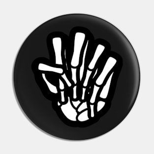 Skeleton Hand Fist Hand Sign Pin