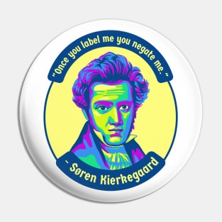 Søren Kierkegaard Portrait and Quote Pin