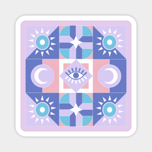 Abstract pastel mosaic pattern Magnet