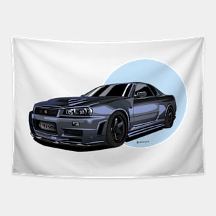 Godzilla SKYLINE GTR R34 Tapestry