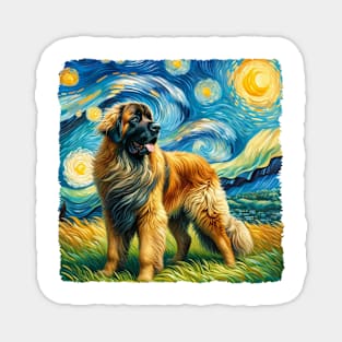 Pop Leonberger Dog Portrait - Pet Portrait Magnet