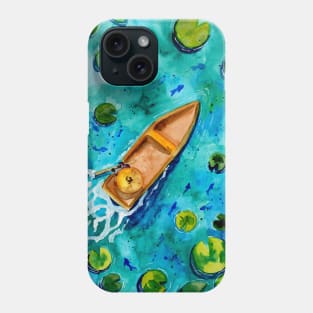 Boat on Turquoise Lake Phone Case