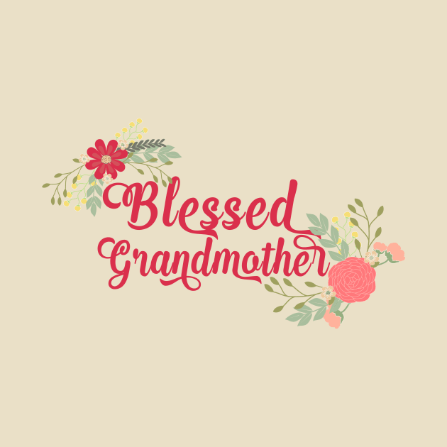 Blessed Grandmother Floral Christian Grandma Art by g14u