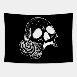 Skull with Roses | Skull | Bones | Halloween Tapestry