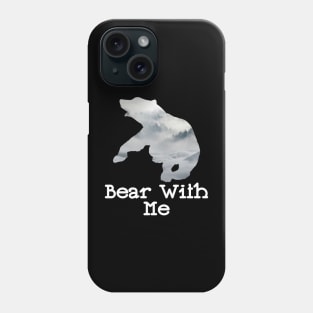 Bear With Me Fighting Bear With A Green White Forest Tree Fill Phone Case