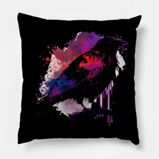 Cosmic Ventures Tie Dye Raven Splash Drip Pillow