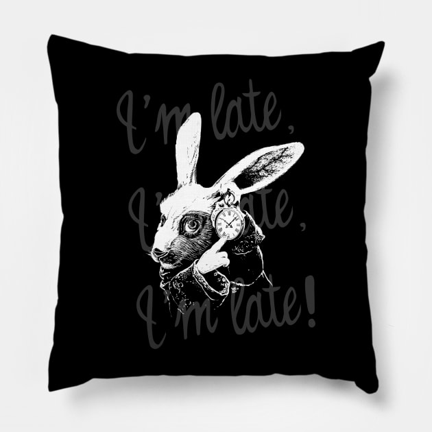 I’m late, i’m late, i’m late ! Pillow by SlashGrafik