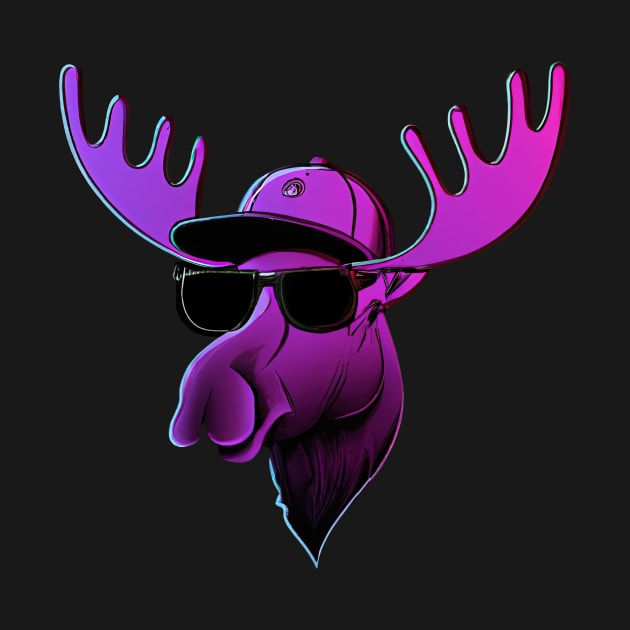 Hiphop Moose Funny Retro Purple by BetterManufaktur