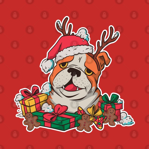 Christmas Bulldog by Safdesignx