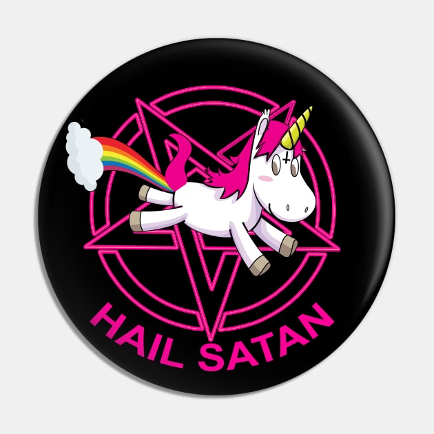 Hail Satan Unicorn Halloween Costume Gift Spooky Pin by Alex21