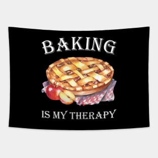 Baking Is My Therapy Apple Pie (White) Tapestry