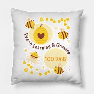 Bee-n Learning & Growing 100 Days School Teacher Student Kid Pillow