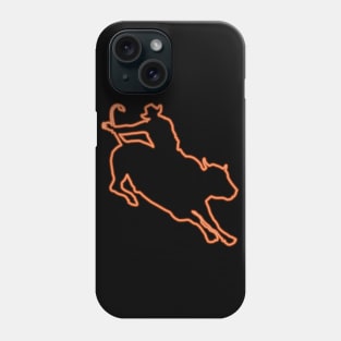 80s Retro Neon Sign Bull Rider Phone Case