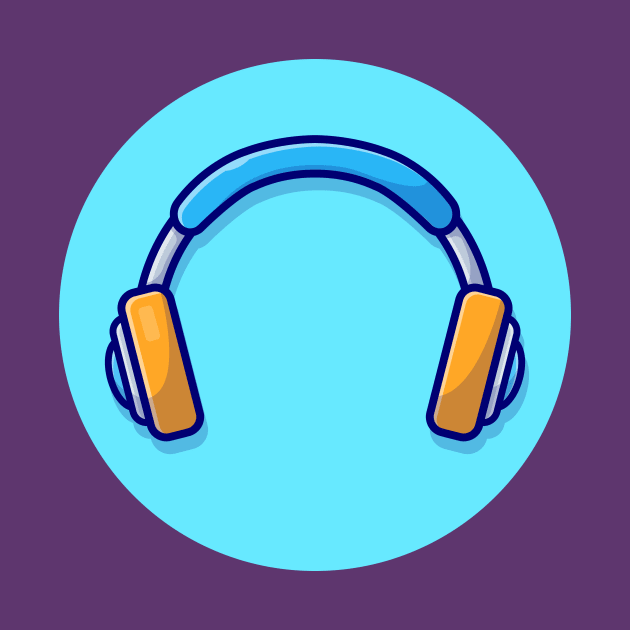 Headphone Cartoon Vector Icon Illustration by Catalyst Labs