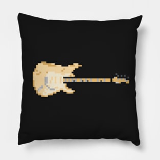 Pixel Worn Out Cream Blues Guitar Pillow