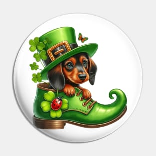 Dachshund Dog Shoes For Patricks Day Pin