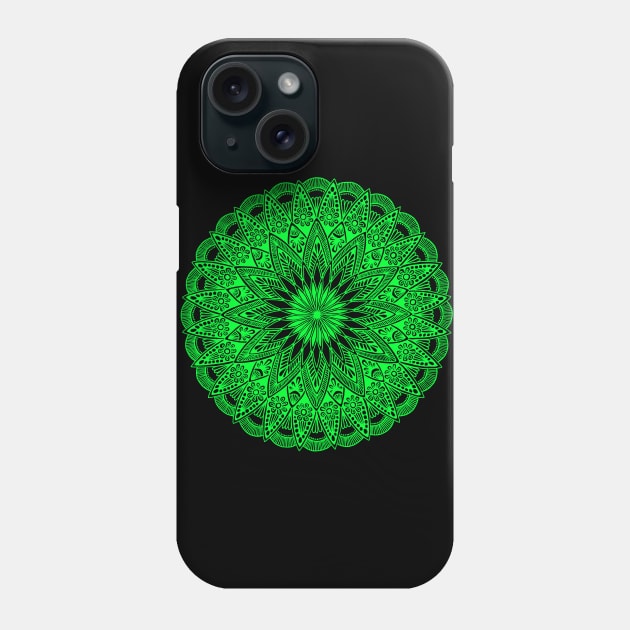 Mandala (lime green) Phone Case by calenbundalas