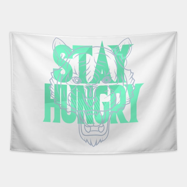 Stay Hungry Mint Foam Tapestry by funandgames