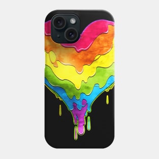 Rainbow Heart Drip Phone Case