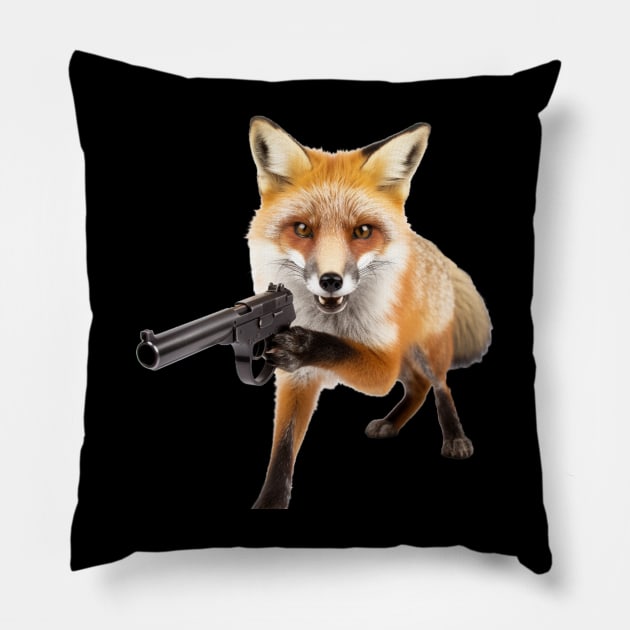 Hunt Saboteurs - Fox - Arm the Animals - Animal Liberation Pillow by RichieDuprey