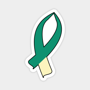 Awareness Ribbon (Teal & Cream) Magnet