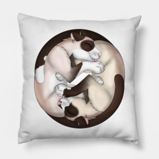 Yin-Yang Cats: Snowshoe Point Pillow