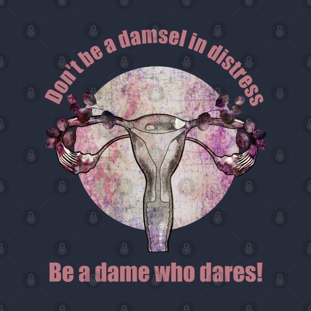 feminism quote motivational and floral uterus by Collagedream