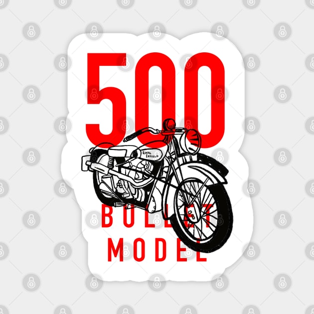 Royal enfield 500 bullet model vintage cool motorcycles Magnet by Tropical Blood