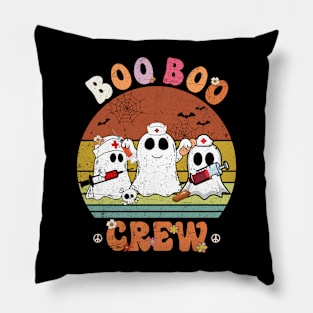 Boo Boo Crew Nurse Ghost Funny Halloween Costume Matching Shirt Pillow