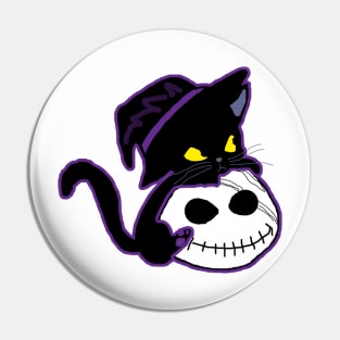 black cat and Pumpkin Pin