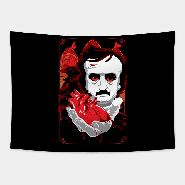 Edgar Allan Poe Tapestry by CuddleswithCatsArt