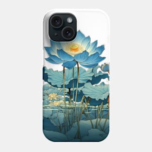 Egyptian Blue Lotus Flower on a light (Knocked Out) background Phone Case