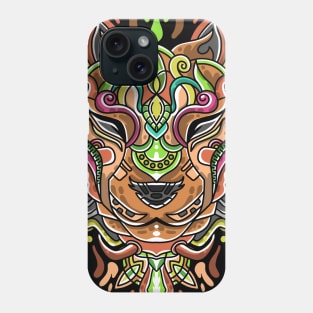 cheetah zentangle illustration Phone Case