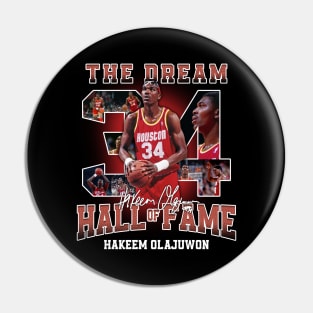 Hakeem Olajuwon The Dream Basketball Legend Signature Vintage Retro 80s 90s Bootleg Rap Style Pin