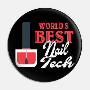 Womens world's best nail tech with red polish  colours Pin