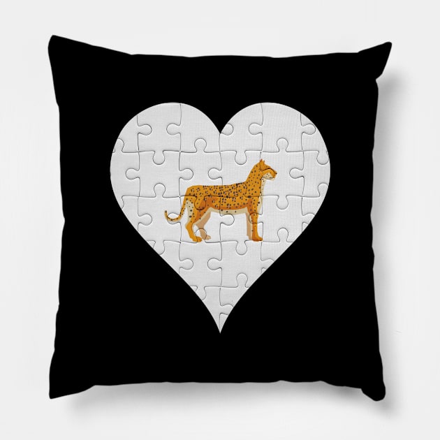 Jigsaw  Jaguar Heart Design - Wild Animal Jaguar Pillow by giftideas