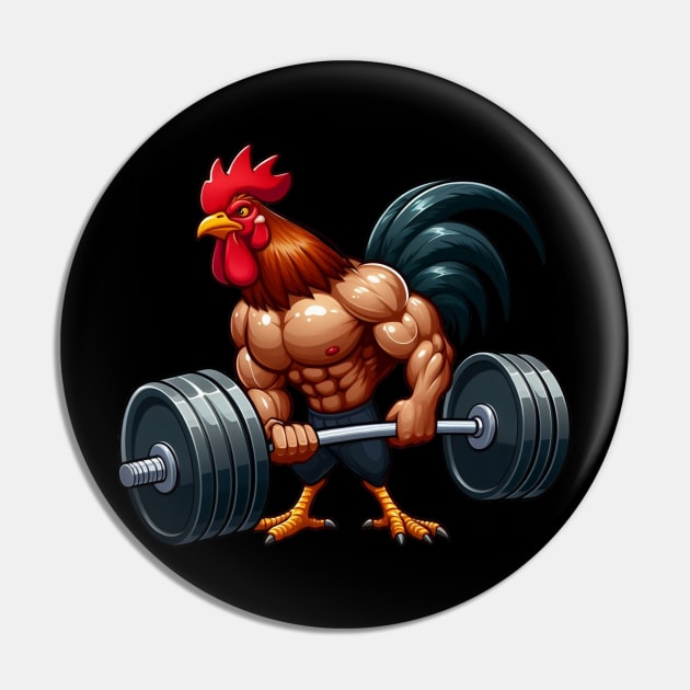 Muscular rooster Pin by Cute&Brave