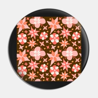 Pink Abstract Floral Pattern Pin