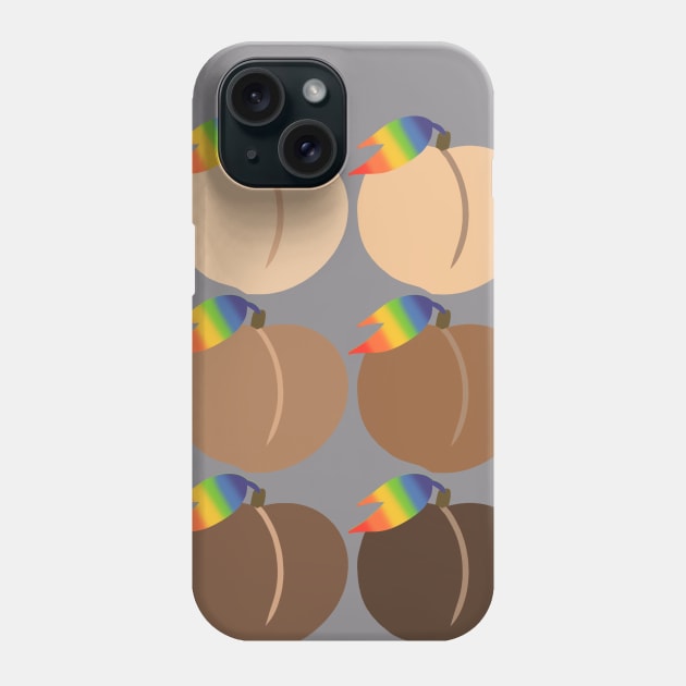 Rainbow Peach Emoji Grid Phone Case by GayOleTime